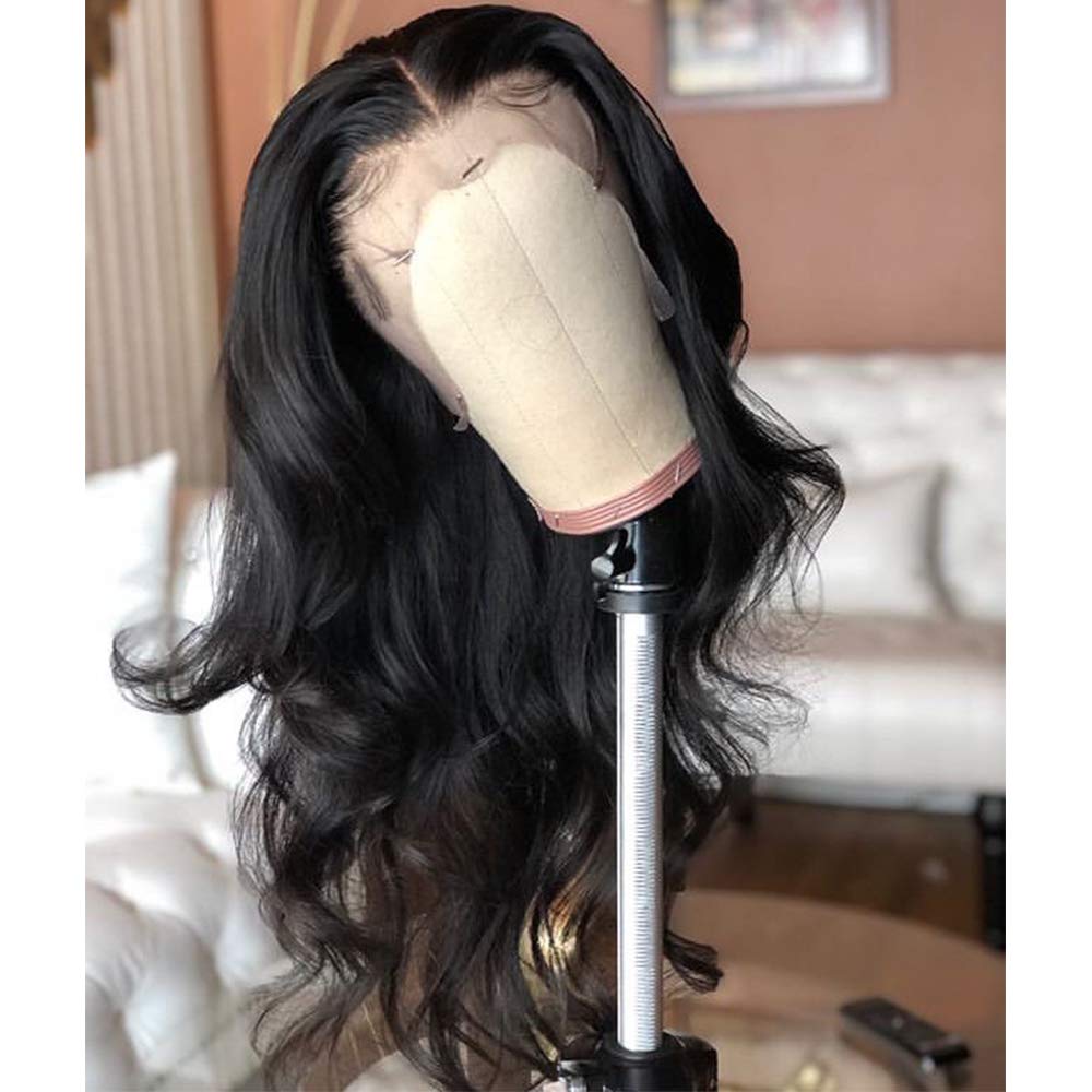 Qd Tizer Long Wavy Synthetic Lace Front Wigs Black Color Hair Glueless Lace Wig 6931