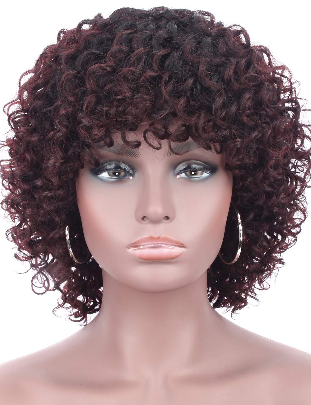 Beauart 100% Remy Human Hair Wigs for Black Women Short Curly Dark ...